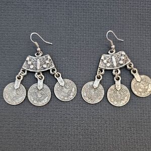 Ethnic Tribal Coin Earrings
